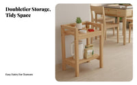 Wooden Tea Table Multi-Purpose 2-Tier Side Table Heavy-Duty for Bedroom, Renters