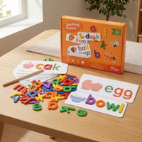 Lowercase Wooden Spelling Game Colorful Alphabet Matching Game Hands-on Letter Puzzle Set Word Recognition for Early Learners, Children