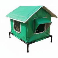 Moisture-Proof Waterproof Dog Kennel Sturdy Oxford Textile Elevated Pet House Stable Iron Frame All-Weather Pet Sanctuary Breathable Mesh Window for Backyard, Balcony