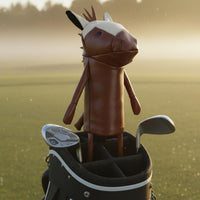 Horse Headcover PU Leather Driver Head Headcover Guarding Links Wood Cover for Golfers