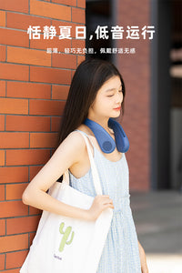 2024新款挂脖风扇 跨境礼品便携式充电TPU私模懒人无叶挂脖风扇