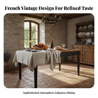 French Retro Design Dining Set Space-Saving Design Rectangular Wooden Dining Table Set Sturdy Construction Solid Wood Kitchen Table and Chairs
