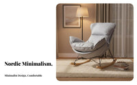 Upholstered Rocking Chair Nordic and Design Upholstered Eggshell Lounger Padded Seat Breathable Padding for Parents, Bedroom