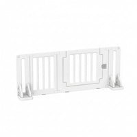 Pet Gate with Door Plastic Freestanding Pet Gate Long-Lasting for Hallways