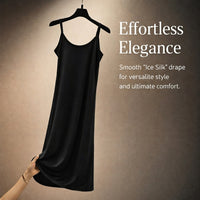 Plus Size Under Dress Slip for Modest Coverage, Breathable Modal Base Layer with Extra Long Length, Loose Fit for Women, Cooling Material