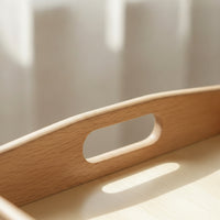 3 Pieces Montessori Tray with Handles Solid Wooden Tray with Handles