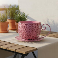 Metal Flower Pot Rustic Design Planter Easy to Clean for Patio, Living Room