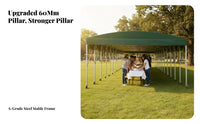 Wheeled Accordion Cover Retractable Design Enclosed Carport Tent Waterresistant Outdoor Shelter for Vehicles Owners, Gathering Hosts, Parking Spots