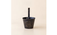 Hanging Planter Pot Distressed Metal Hanging Pot Ribbed for Fence, Gardeners