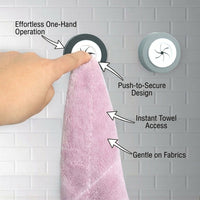 Bathroom Sink and Kitchen Towel Rack with Push-In Design for Homeowners, Wall Mount Suction Hook for