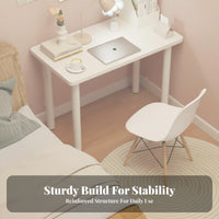 Single-Piece Tabletop Simple Computer Desk Stable Structure Computer Desk Thickened Desktop Minimalist Study Table Sturdy Construction for Students, Telecommute Workers, Teenagers, Dorm Room, Small Areas