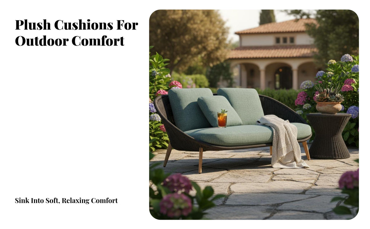 4 Pieces Waterresistant 4-Piece Rattan Furniture Group sunlight-resistant 4-Piece Wicker Seating Group Weather-Resistant Outdoor Furnishing Low Maintenance for Families, Homeowners, Entertainers