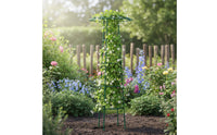 PE-Coated Umbrella Plant Trellis Antiruggine Traliccio a Ombrello Rustproof Garden Trellis with Support Rings Resistente Alle Intemperie for Gardeners, Potted Plants, Flower Beds, Balcony, Patio