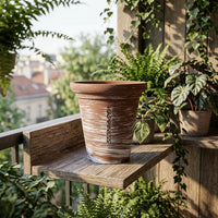 Plant Pots for Indoor Plants and Home Office, Smooth Terracotta Pots with Drainage Hole, Single Breathable Clay Pot, Small Tapered Terra Cotta