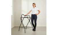 Horse Saddle Storage Rack with Bottom Storage Foldable Freestanding Saddle Stand Space-Saving for Equestrians, Stable