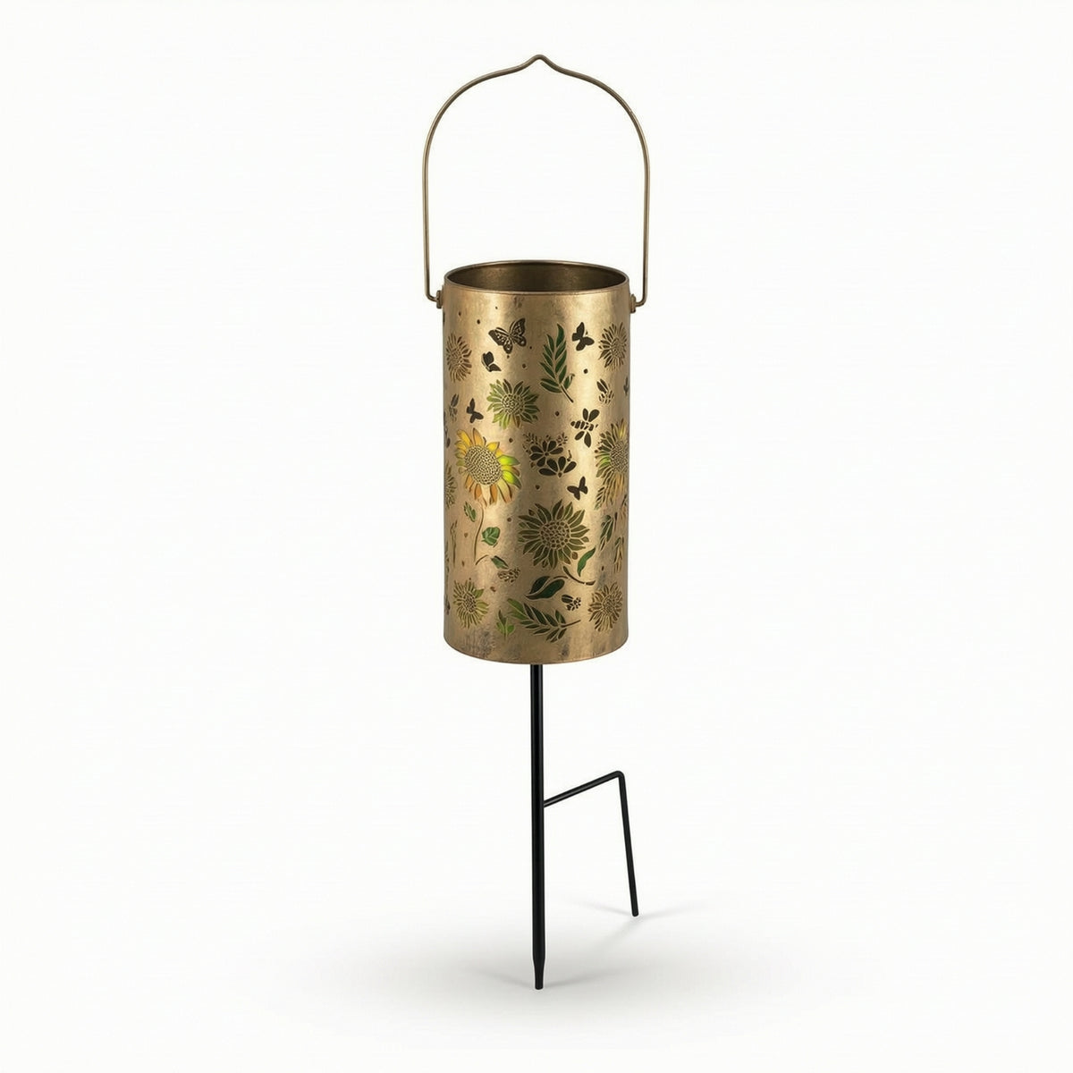 Solar Lantern with Stake Metal Lanterns Modern for Yard