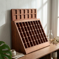 Floor-Standing Grid Display Rack Multi-Compartment Wooden Display Rack Modern