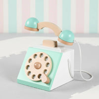 Wooden Rotary Telephone Toy Decorative Retro Wooden Rotating Number Wheel Phone Retro Rotating Number Wheel Phone Toy Sleek