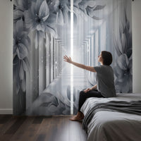 2 Pieces Printed Curtains Rod Pocket Valance Set Vintage Chic for Window