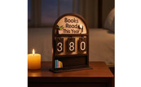 3D Books Read This Year Tracker Sign Layered Wooden Reading Tracker with Tiles Movable Books Read This Year Counter Aesthetic for Readers