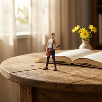 Miniature Guitarist Figure Painted Guitarist Figure 1:64 Scale People Figures Standing Miniature with Guitar Detailed