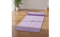 Non-Slip Exercise Mat with Alignment Lines Thick Exercise Mat with Carrying Bag Cushioned Textured for Yogis, Beginners, Home Gym, Pilates