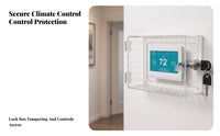 Tamper-Resistant Thermostat Lock Box with Key Sturdy Wall-Mounted Thermostat Cover Universal Ventilated for Landlords, Offices, Schools, Home