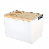 Insulated Container with Cut Board Lid Large Capacity Camping Chiller Table Built-in Cup Holders Insulated Container for Campers, Picnickers