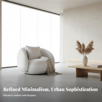 Curved Sectional Sofa Wabi-Sabi Inspired Curved sectional Sofa Creamy cream Deep Seat for Business Owners, spa lounge, Apartment