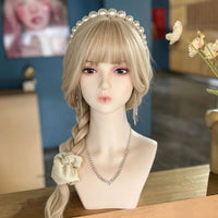 Hairpiece Display Head Braided Hair Look Female Mannequin Head Easy to Decorate Jewelry Display Bust for Salon Owners, Photo Photography
