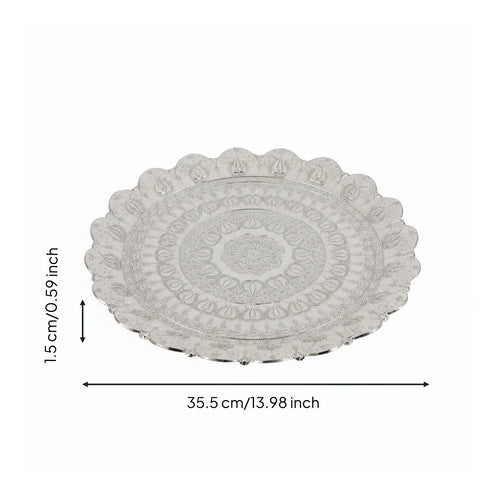 Gold Round Tray European Design Table Decor Easy to Clean for Party
