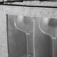 Wine Glass Storage Box Dustproof Foldable Stemware Case Reinforced Handles
