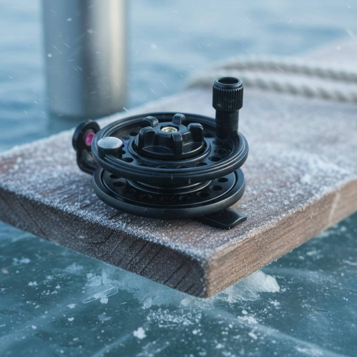 Right-handed transparent ice reel