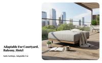 4-Piece Woven Patio Set sturdy Wood Frame Outdoor Furniture Low Maintenance Thick pads for Homeowners, Entertainers, rearyard