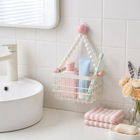 Space-Saving Wire Storage Basket with Suction Cups for Bathroom, Shower, Kitchen, Vanity