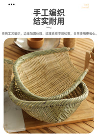 竹编竹青皮筲箕簸箕竹筛淘米洗菜沥水晒干果蔬火锅店饭店配菜篮