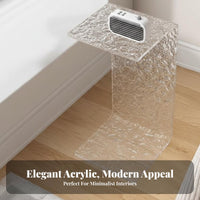 C-Shaped Side Table Transparent Look C-Shaped Table Multi-Purpose for Bay Window