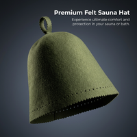 Wool Sauna Hat for Steam Bath, Heat Dry Headrest, Steam Room Essential, Absorben #variant:['Green']