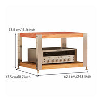 Wood and Aluminum Stereo Rack Shock Absorbing High-Fidelity Equipment Rack Modern Design Amplifier Stand for Audiophiles, Listening Room, Home Theater