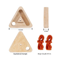 2 Pieces Long-Lasting Wood Rock Climbing Finger Board Non-Slip Wooden Climbing Triangles Skin Friendly for Climbers, Athletes, Home Gym
