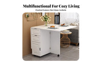 Foldable Design Folding Dining Table Multifunctional Mobile Dining Table with Storage Sturdy and Long-Lasting Safe Rounded Corners for Small Apartment Residents, Families, Students