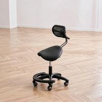 Saddle Stool with Wheels Reclining Stool with Backrest Ergonomic for Office
