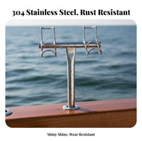 Stainless Steel Fishing Rod Holder 2-in-1 Design Fishing Rod Holder Boat Mount Pole Rack Boating Accessory