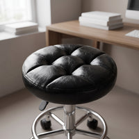 Adjustable Swivel Bar Stool with Backrest and Wheels for Home Bar or Salon