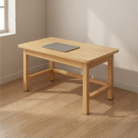 Study Desk with Bookshelf Solid Wood Computer Desk Space-Saving for Students