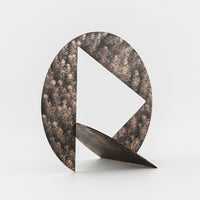Distressed Abstract Geometric Ornament Vintage Wabi-Sabi Style Decorative Piece