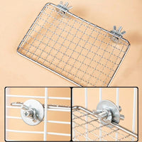 Stainless Steel Bird Cage Perch, Grid Mesh Exercise Stand, Parrot Perch for Medium Birds, Parakeet, Cockatiel