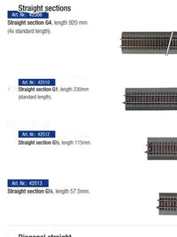 火车女侠轨道模型奥地利ROCO软路基轨 42510 G1直轨 23CM 标准轨