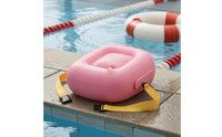 Plastic Buckles Inflatable Back Buoyancy Aid Pink and Yellow PVC Back Buoyancy Aid Smooth Molded Surface Swimming Aid Raised Center Panel for Pool
