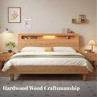 Base Frame with Storage Headboard No Box Spring Needed Bedroom Furniture Minimalist Design Bedstead for Homeowners, Students, Guest Room, Apartment